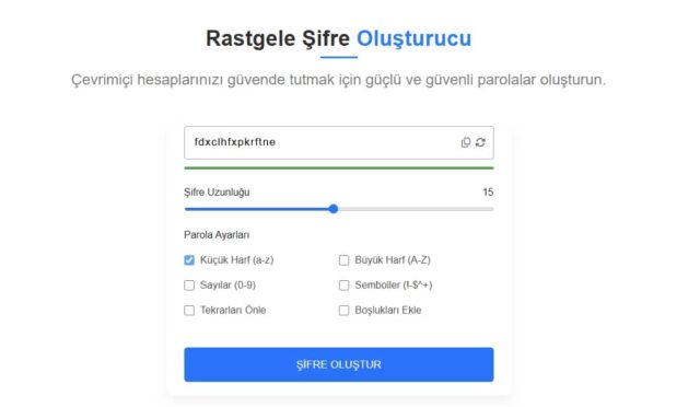 Rastgele Şifre Oluşturucu ile Güçlü Parolalar Oluşturun
